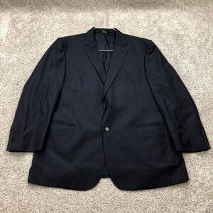 Jos A Bank Blazer Adult 48R Black 100% Wool Signature Gold Sport Coat Jacket 90s